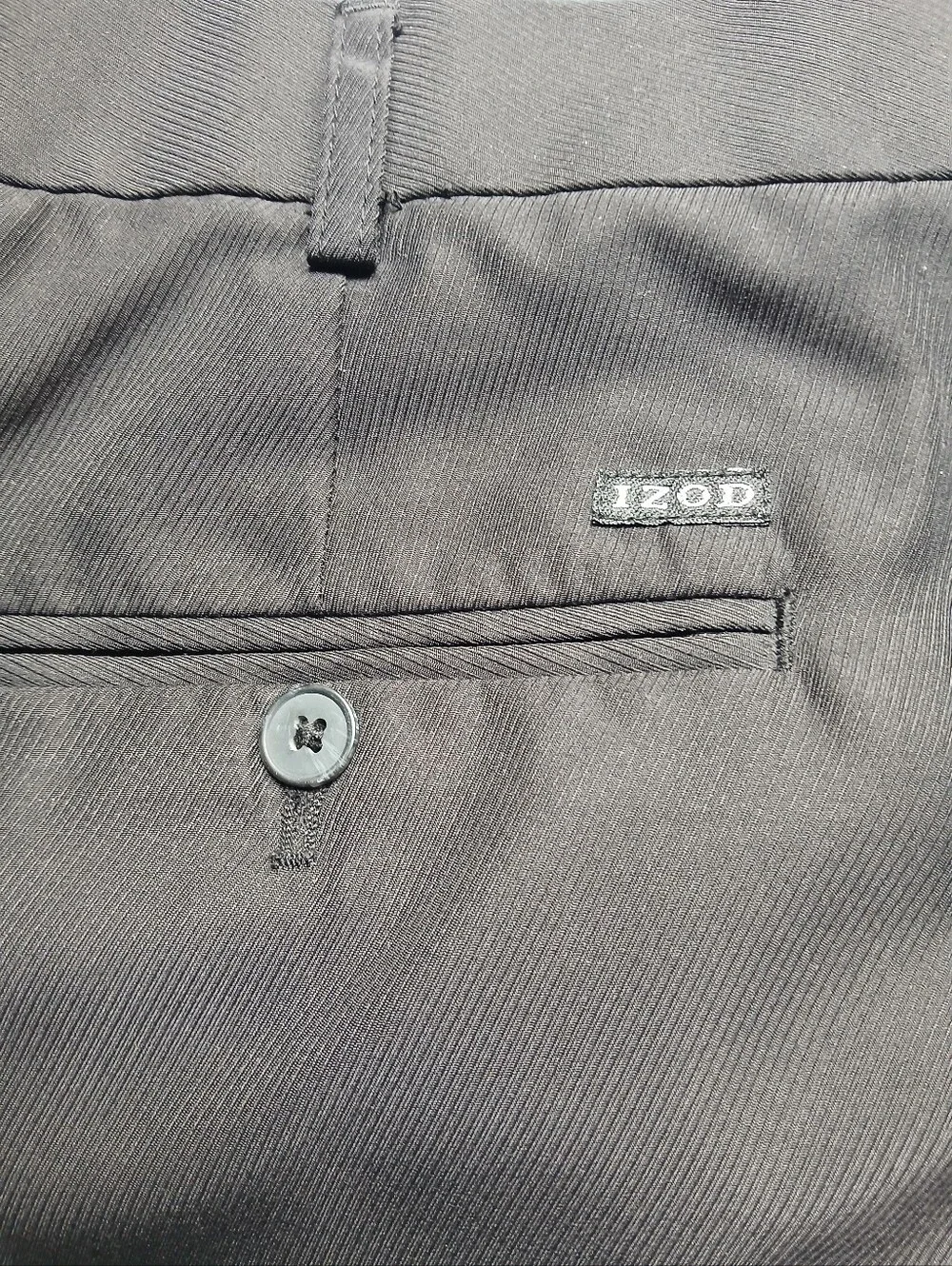 IZOD GOLF Men's Size 40 x 30 Black Dress Pants w/ Pockets, Pleated, Cuffed